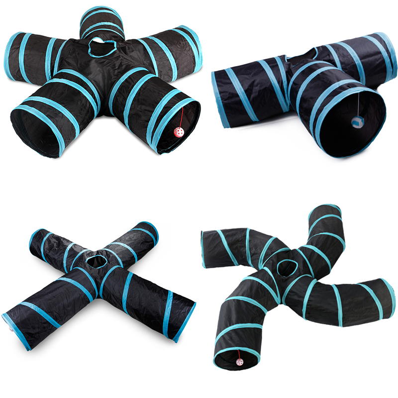 Cat Tunnel Toy - Indoor 2/3/4 5-way Collapsible Cat Tunnel