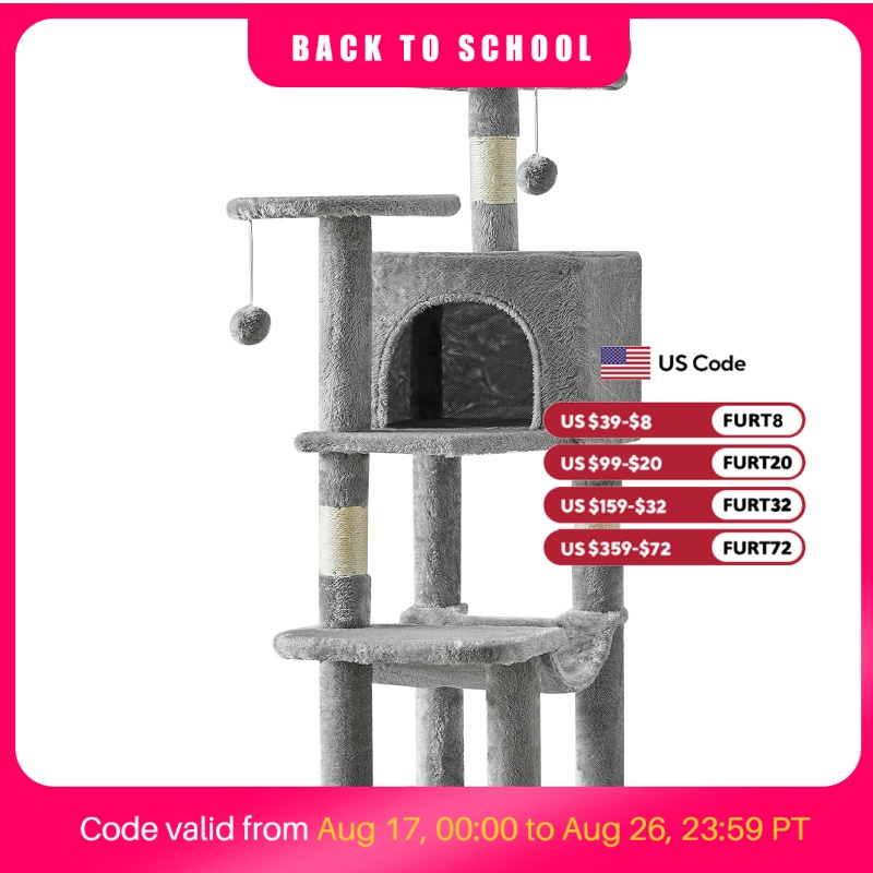 Cat Window Perch - JHK 44In Cat Tree Tall Multi-Cat