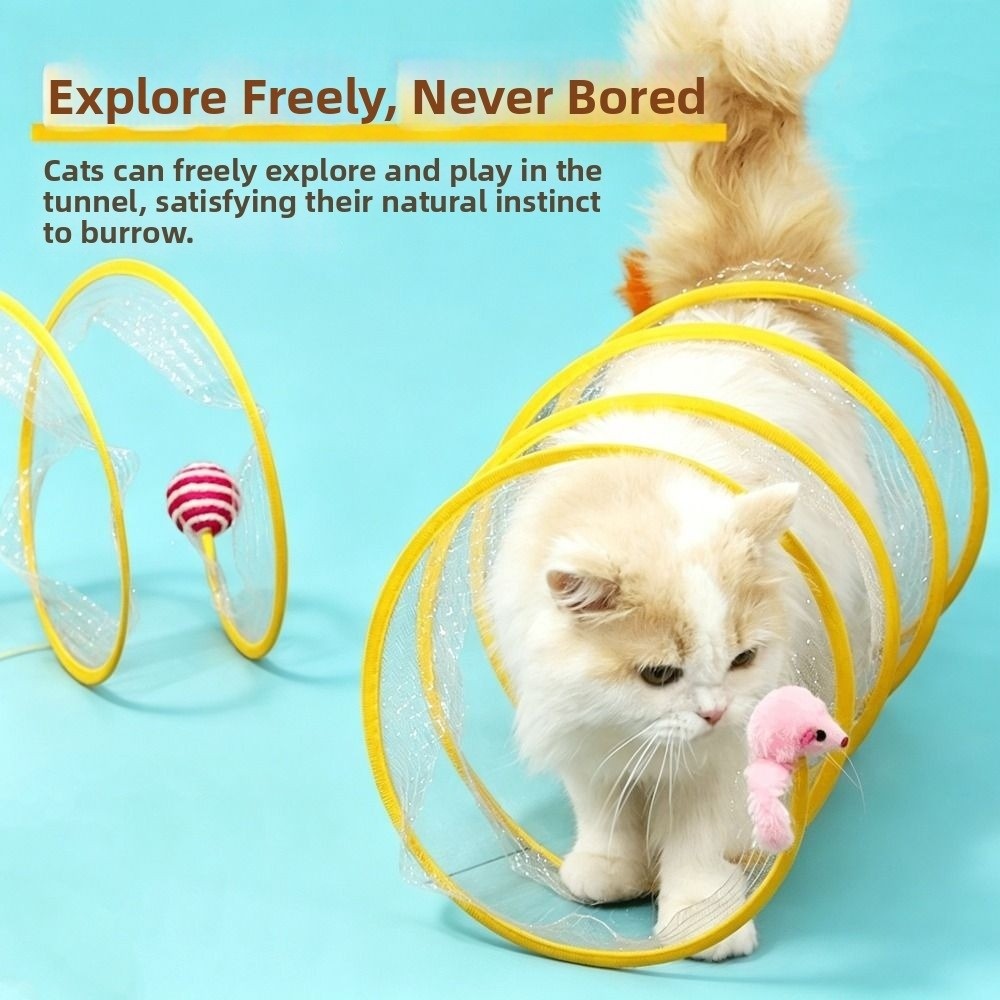 Cat Tunnel Toy - Collapsible Cat Tunnel Tube Elastic Portable