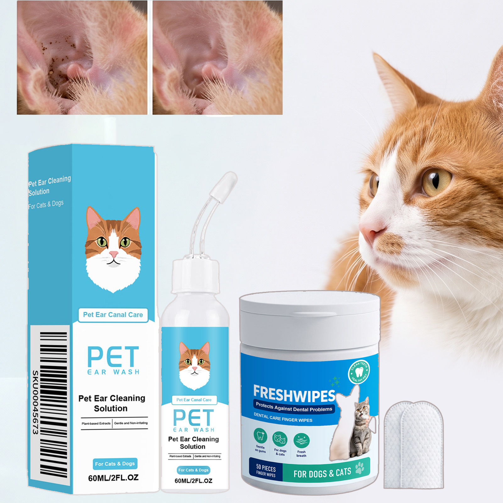 2PCS Pet Natural Ear Drops Dog - Pet Ear Cleaner recension och pris