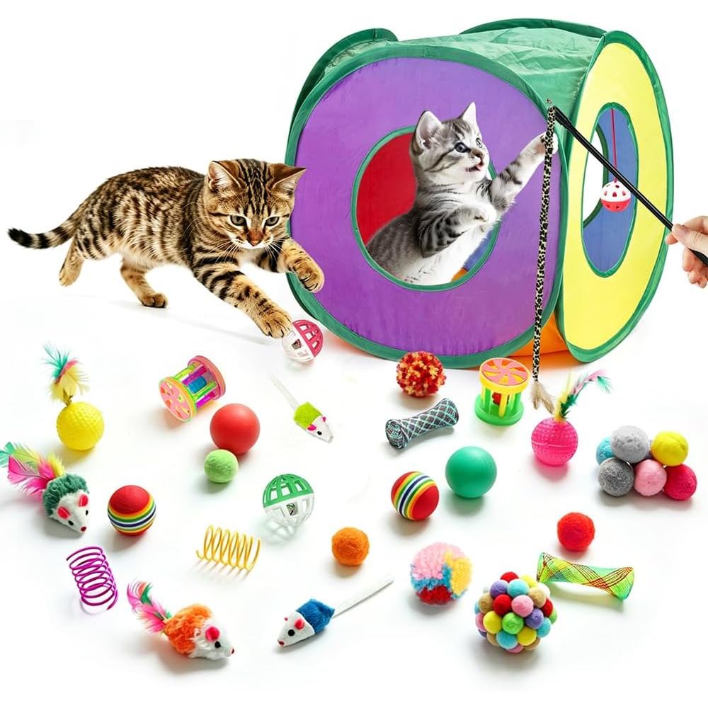33 Pack Cat Toys or Indoor Cat - Cat Tunnel Toy recension och pris