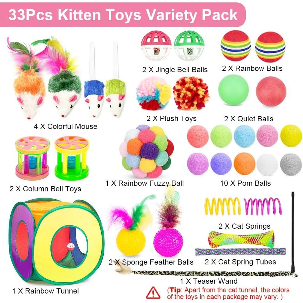 33 Pack Cat Toys or Indoor Cat - Cat Tunnel Toy recension och pris