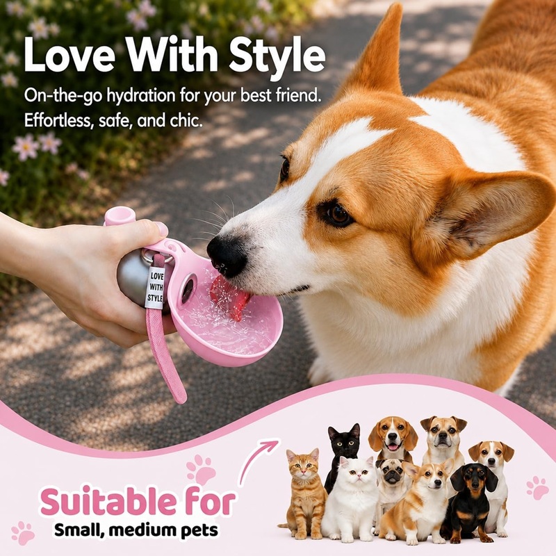 Dog Water Bottle Stainless Ste - Pet Supplies Hours recension och pris